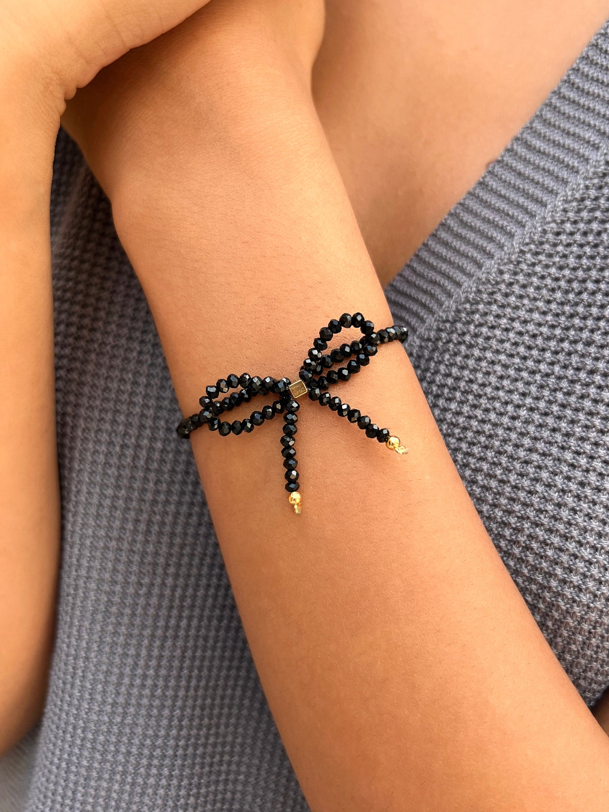 Pulseira Mini Laço Cor Ônix 16cm - Tiff Joias