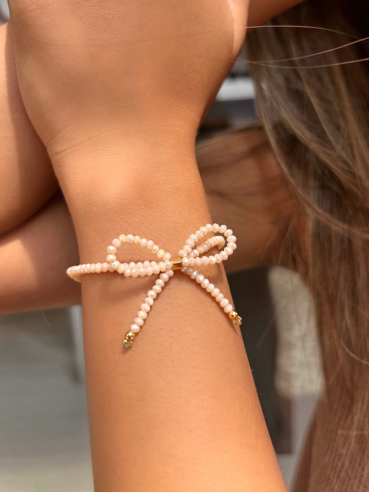 Pulseira Mini Laço Nude 16cm - Tiff Joias