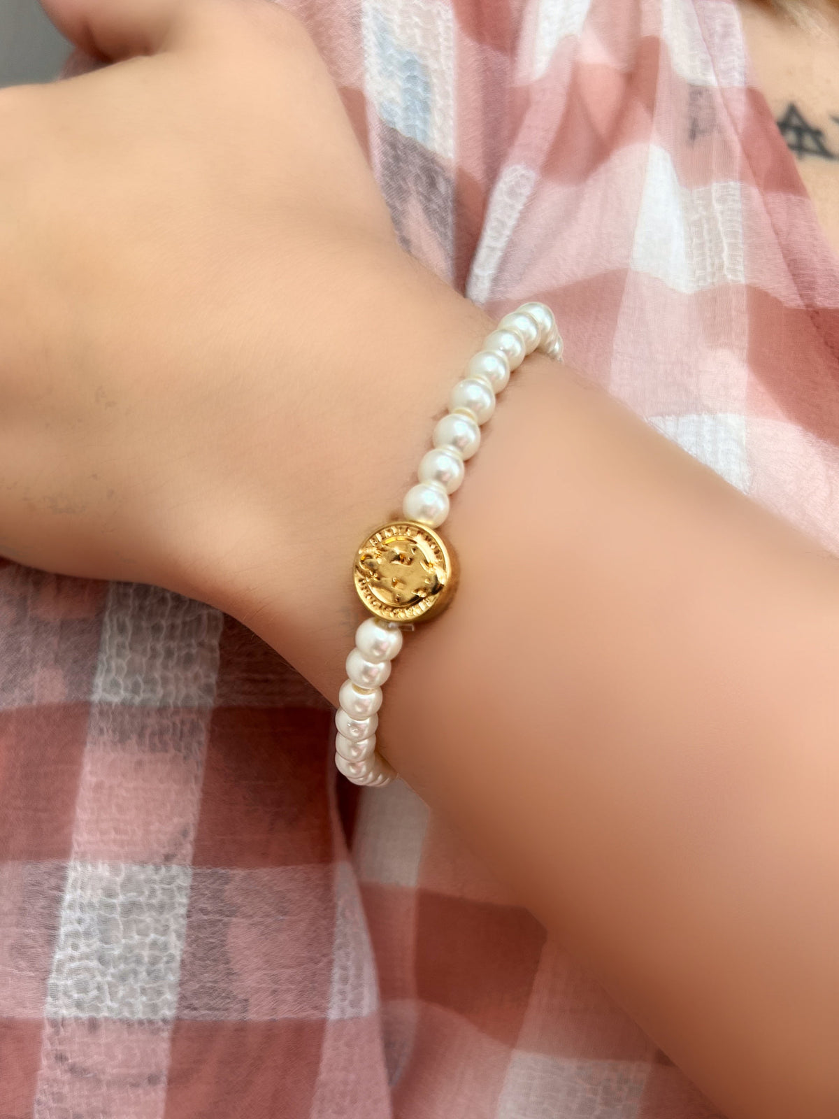 Pulseira Mini Perola De Vidro São Bento - Tiff Joias