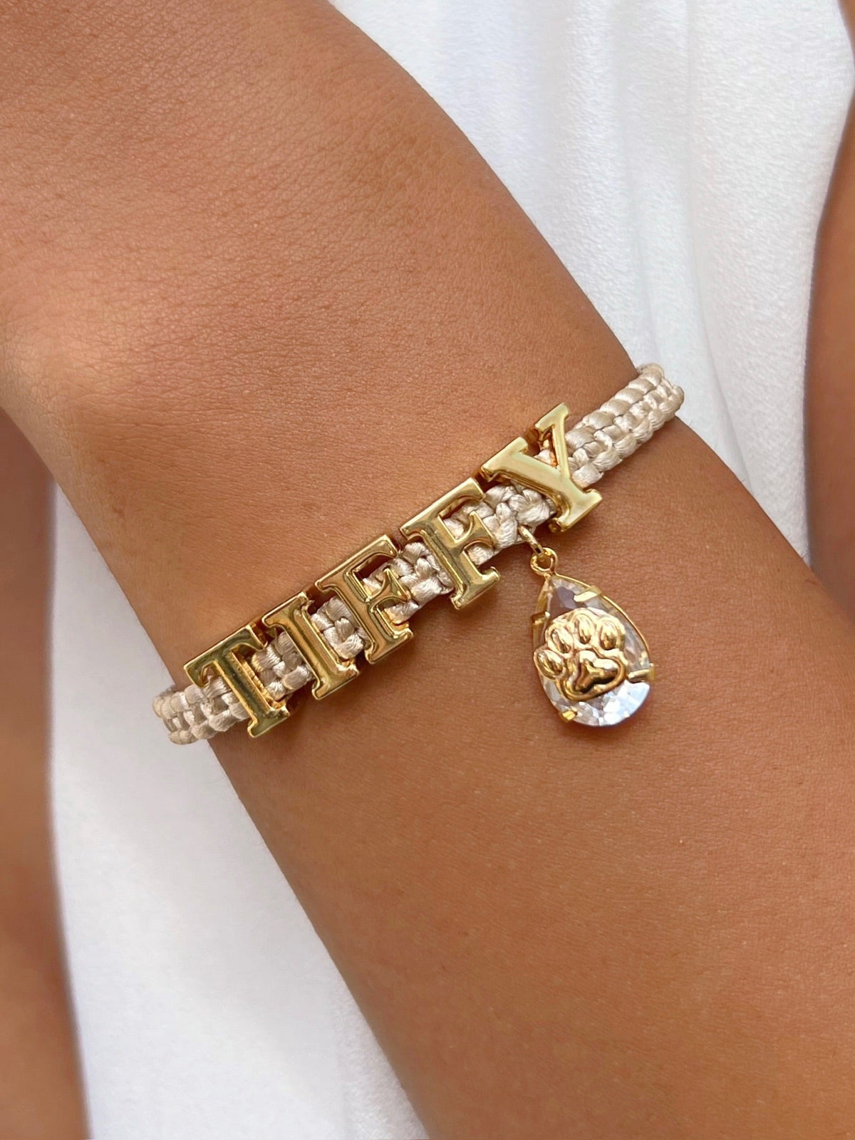 Pulseira Nome + Pin Cristal - Tiff Joias