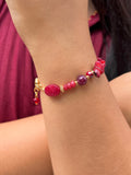 Pulseira Pedra Natural Jade Rubi 18cm - Tiff Joias