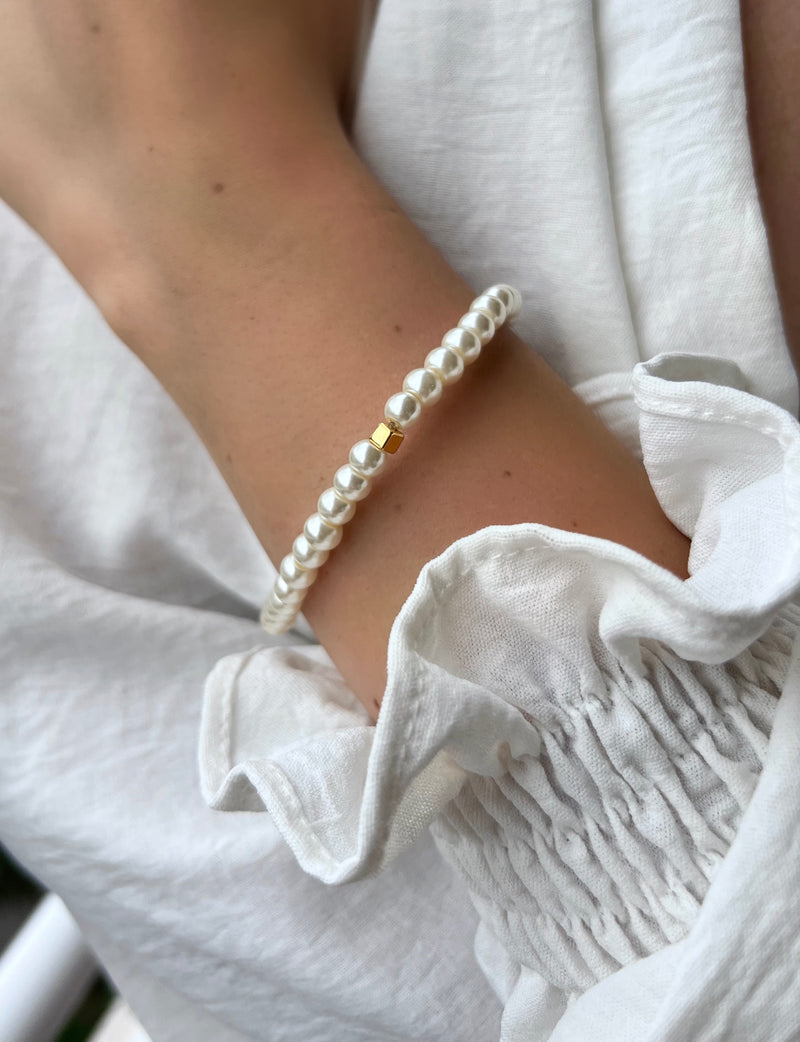 Pulseira Mini Perola De Vidro