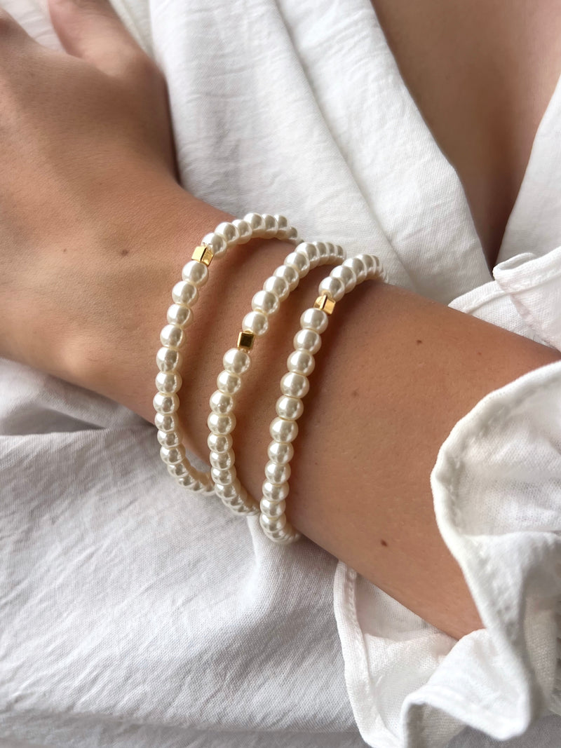 Pulseira Mini Perola De Vidro