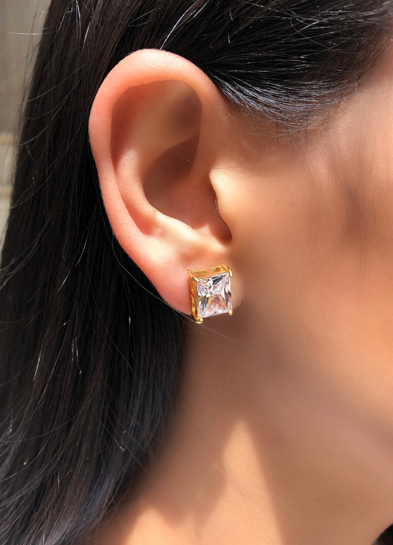 Par De Brincos Lia Baguete Com Zircônia Branca