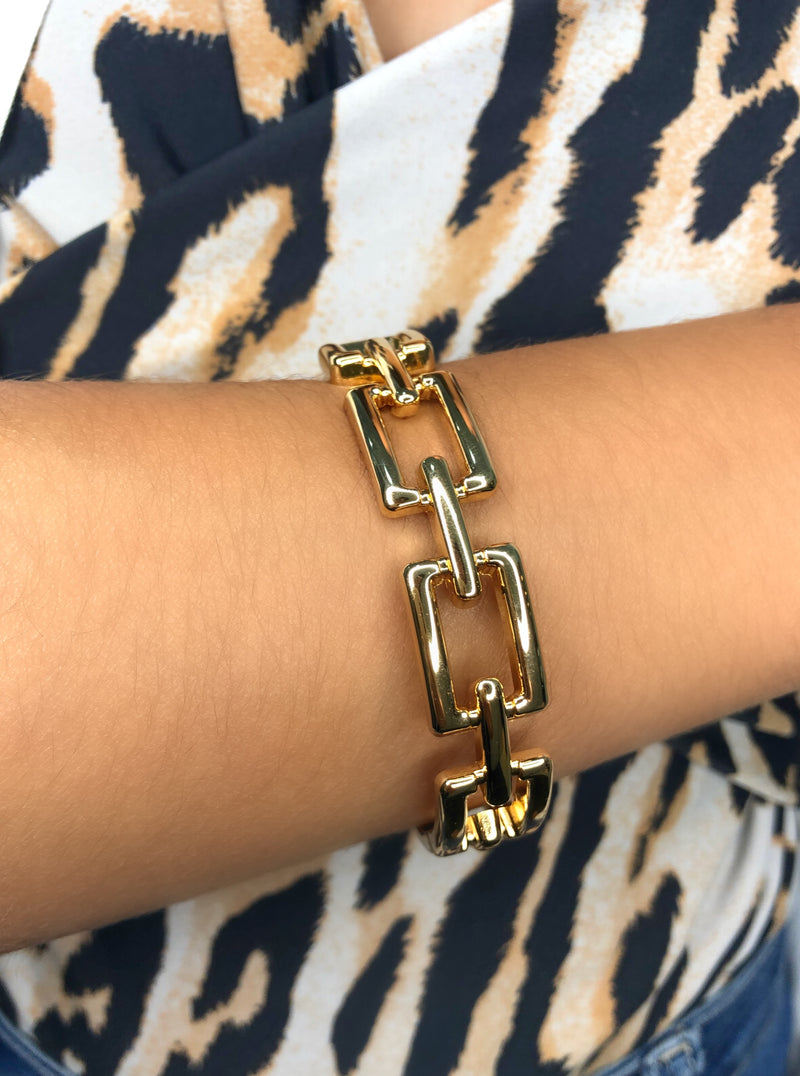 Bracelete Larissa Retangular 17,5cm