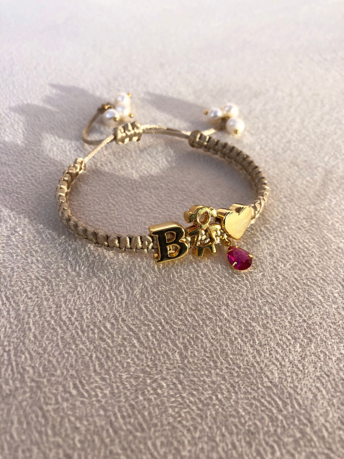 Pulseira Pingente 1 Filho + 1 Pingente De Letra