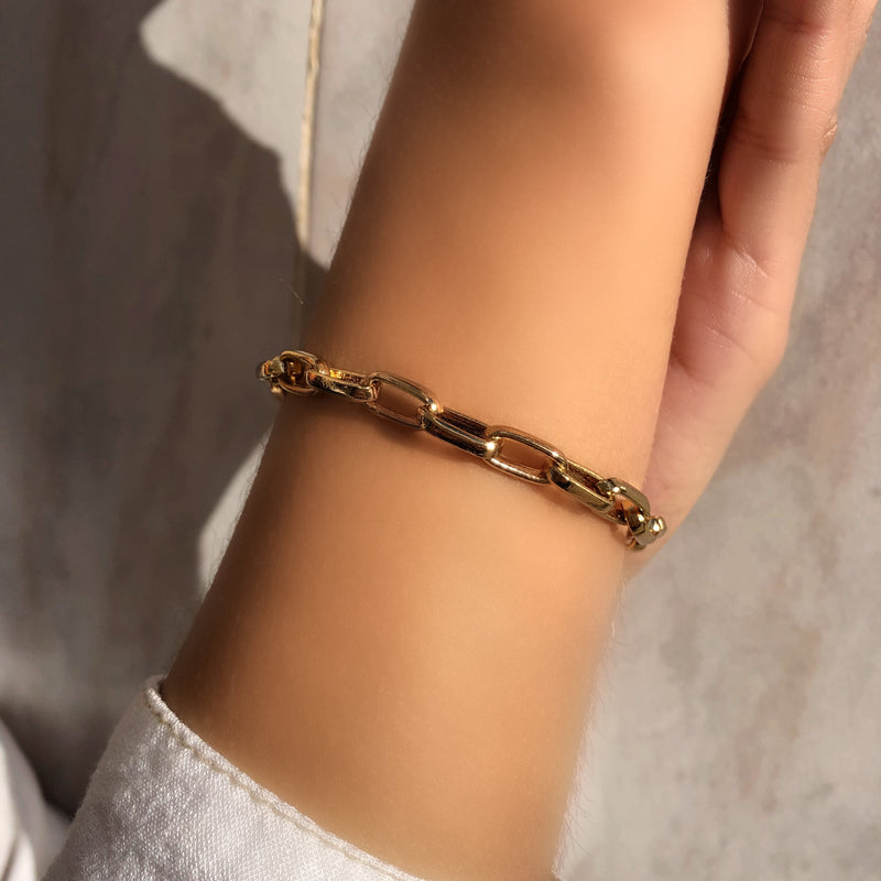 Pulseira Corrente Elos E fecho Lagosta