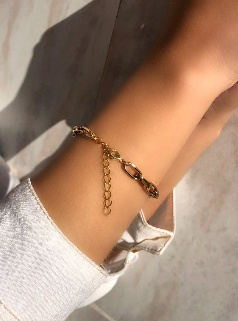 Pulseira Corrente Elos E fecho Lagosta