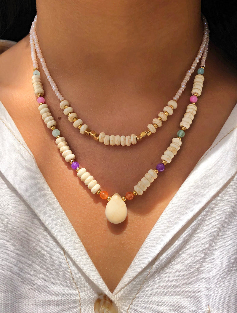 Mix De Colares Jaqueline Pedras Naturais Howlita