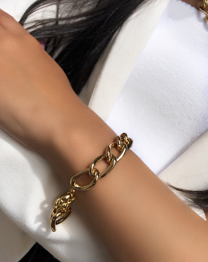 Pulseira Patrícia Corrente Elos Grumê Grande