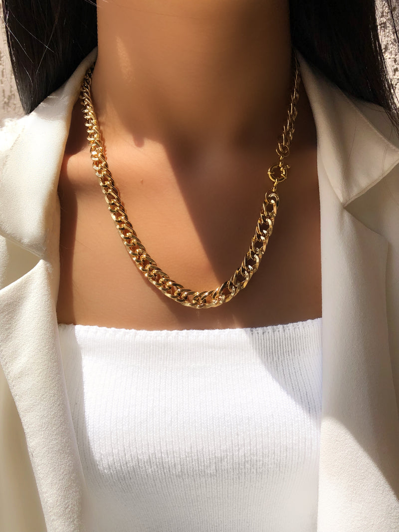 Colar Mariana Corrente Elos Duplo Grumê