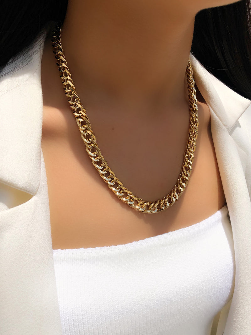 Colar Mariana Corrente Elos Duplo Grumê