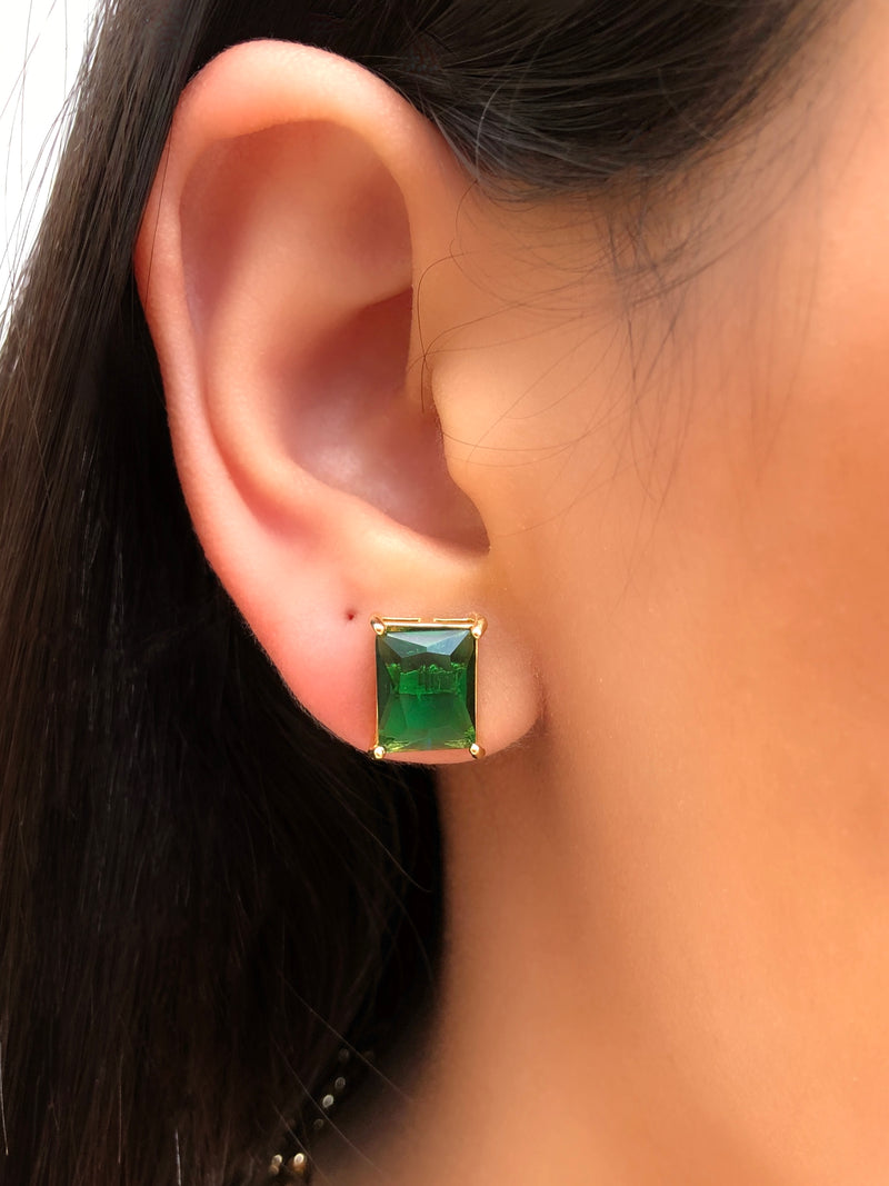 Par De Brincos Giovana Baguete Esmeralda