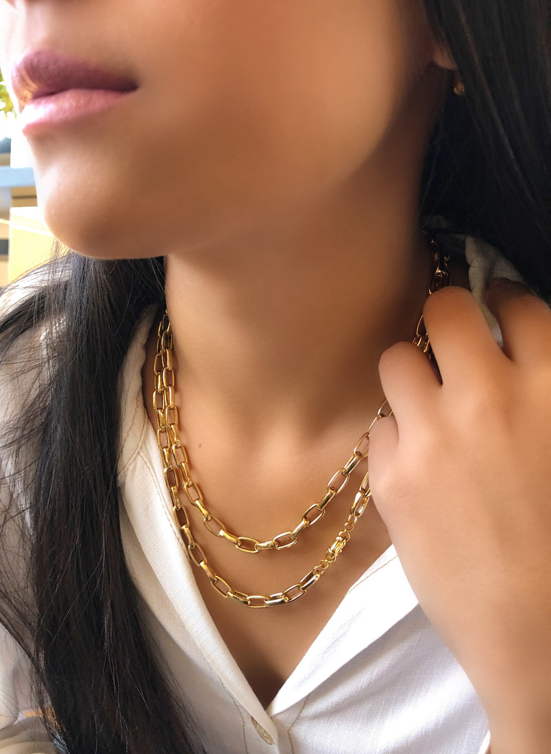 Mix de Colares Corrente Elos 42 cm E 50 cm