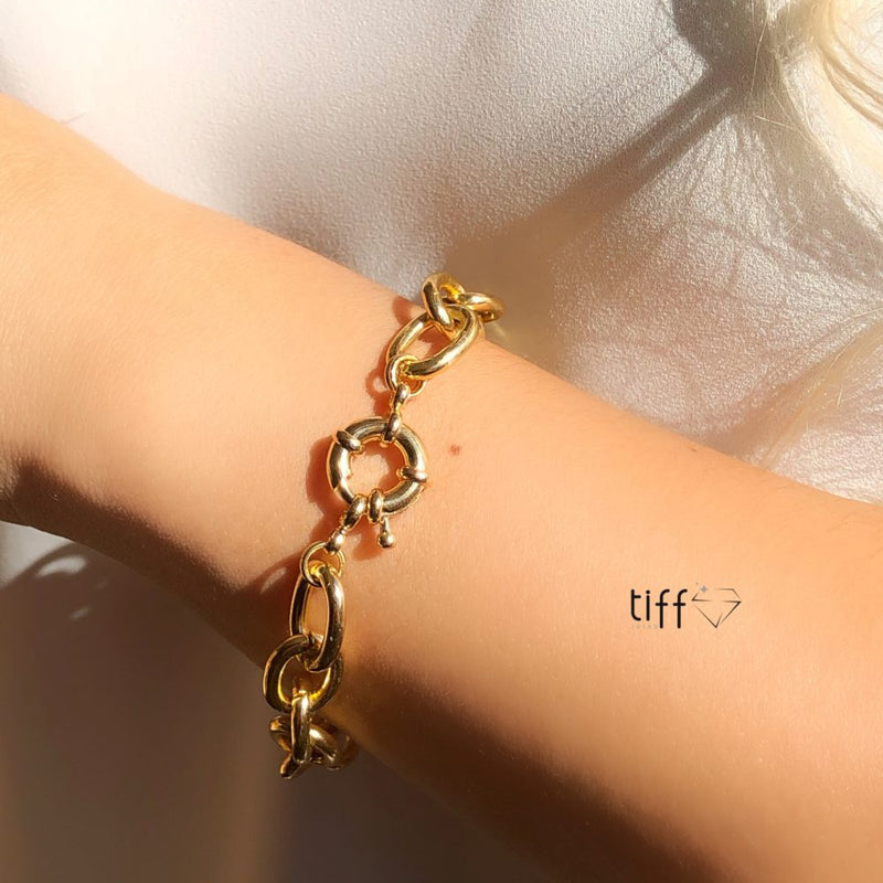 Pulseira Corrente Elos Ovais E Fecho Bóia