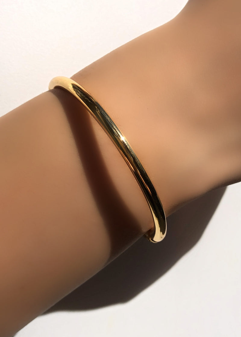 Bracelete Liso Fino Em Banho Ouro 18k 18cm