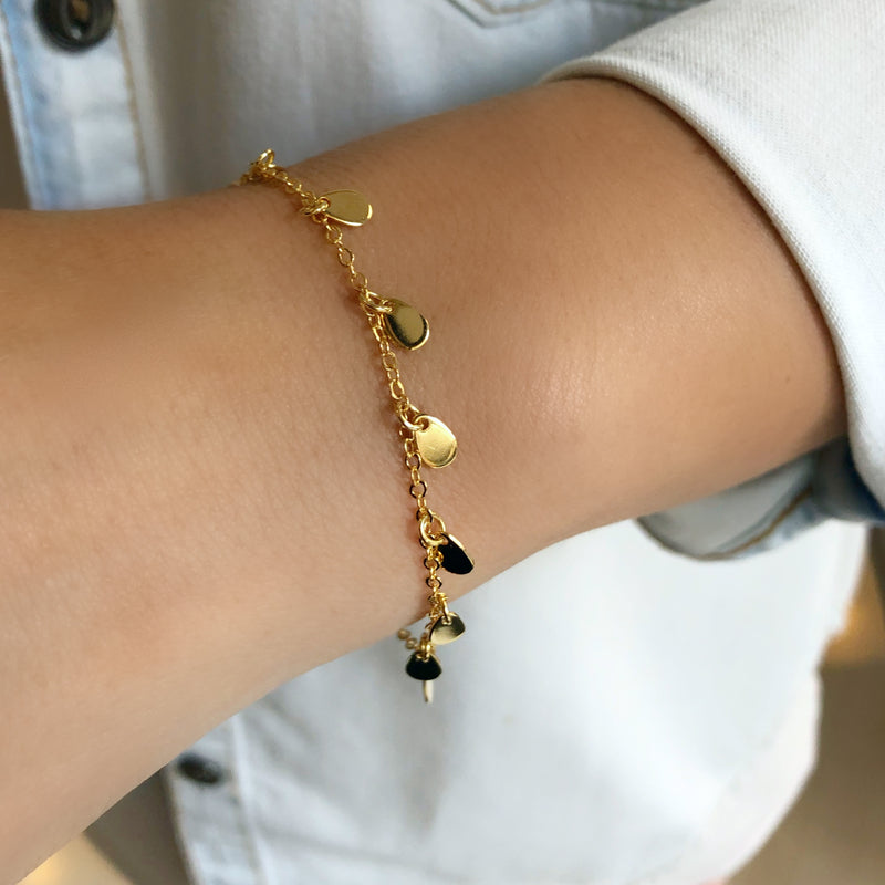 Pulseira Corrente Com Mini Gotas 16cm