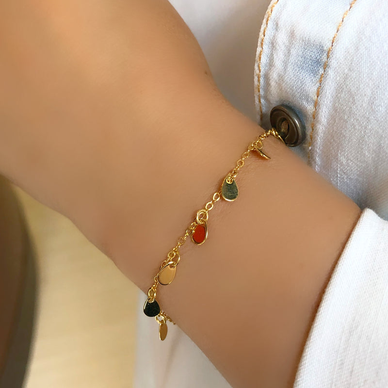 Pulseira Corrente Com Mini Gotas 16cm