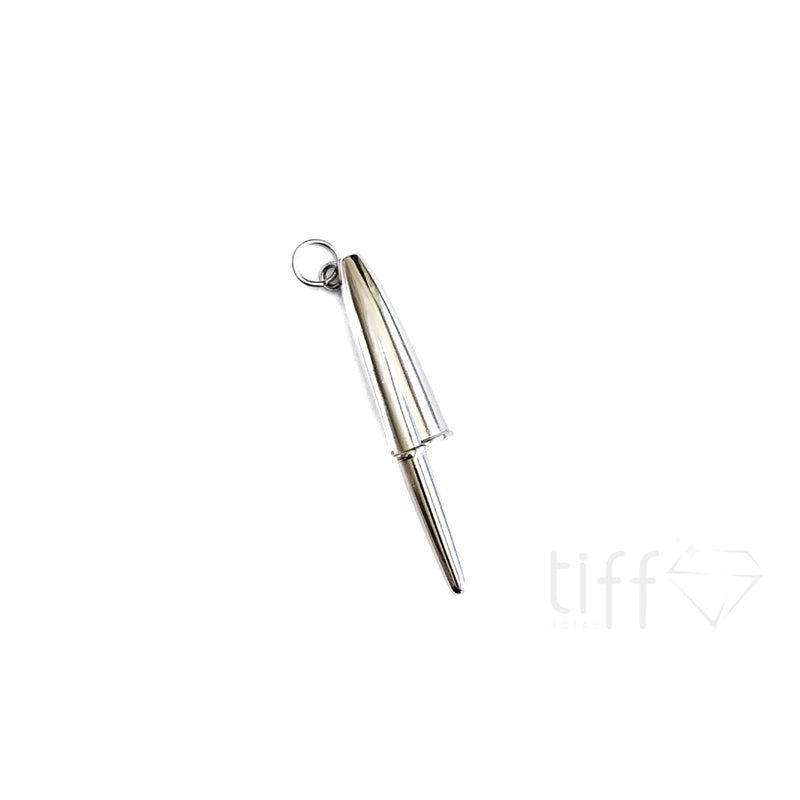 Pingente Tampa De Caneta Ródio Branco