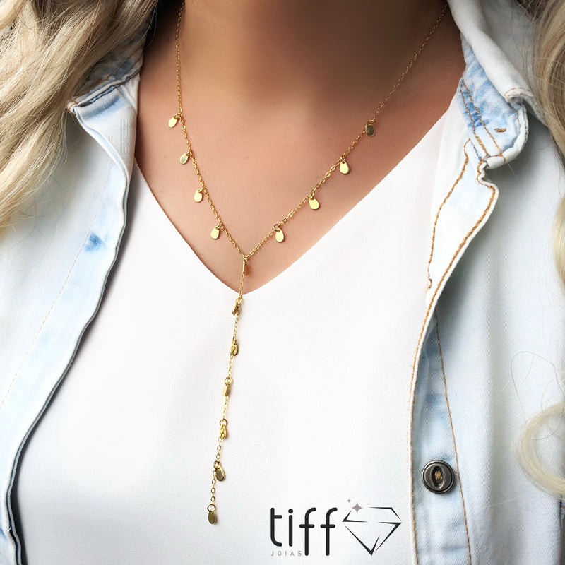 Gravata Com Mini Gotas Penduradas