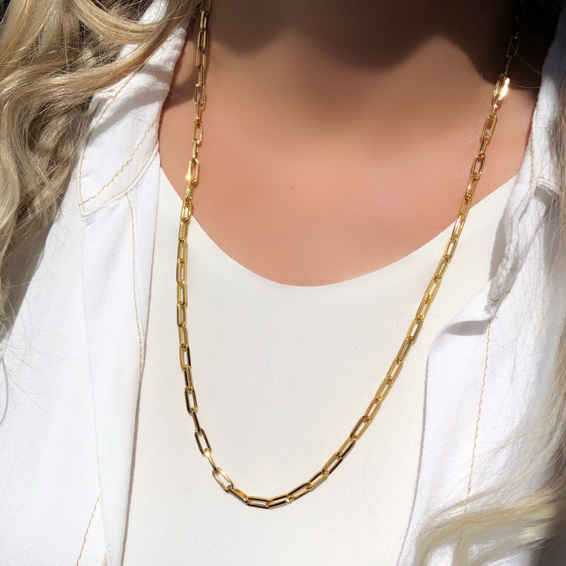 Colar Corrente Elos Fina Longa 70cm