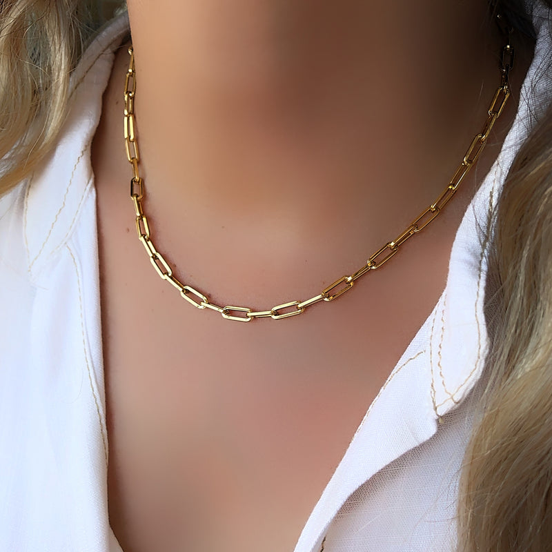 Colar Corrente Elos Fina 42 cm