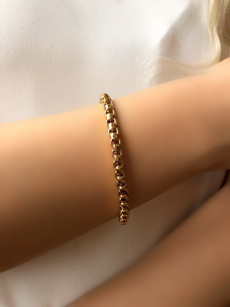 Pulseira Corrente Veneziana G E Fecho Bóia 20cm