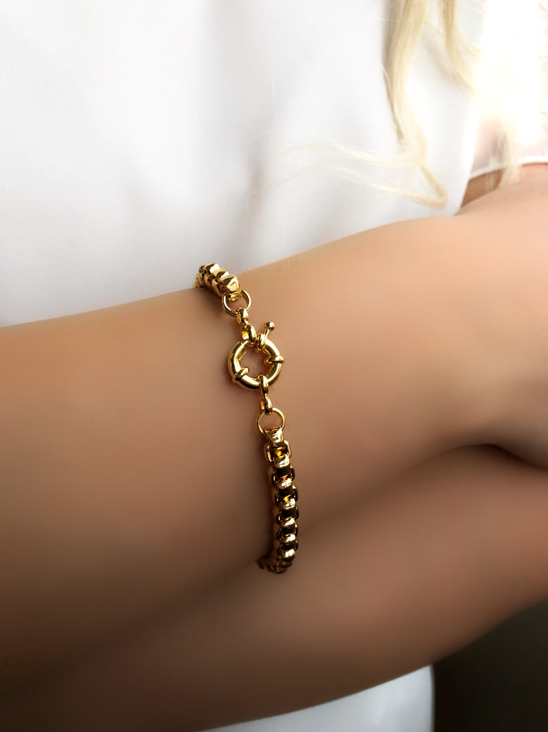 Pulseira Corrente Veneziana G E Fecho Bóia 20cm