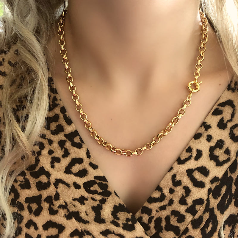 Colar Corrente Portuguesa E Fecho Bóia 50 cm