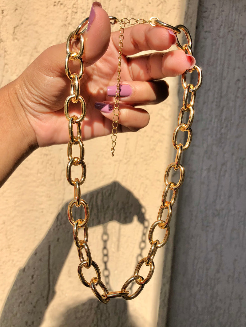 Colar Corrente Elos Ovais G 38cm