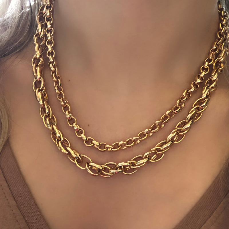 Mix de colares corrente torcida e elos