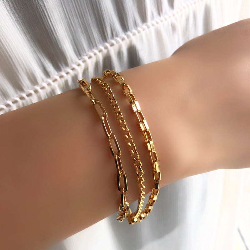 Pulseira Corrente Tripla 16cm