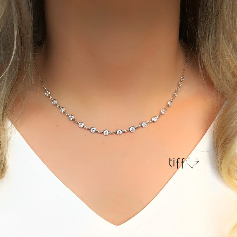 Choker riviera zircônia cristal