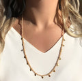 Colar Cristais Perolado Com Mini Gotas Penduradas 60 cm - Tiff Joias