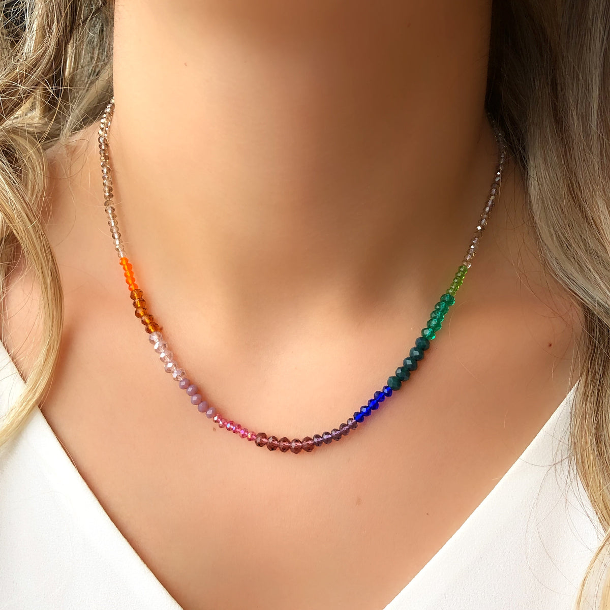 Colar Tons Coloridos 40 cm - Tiff Joias