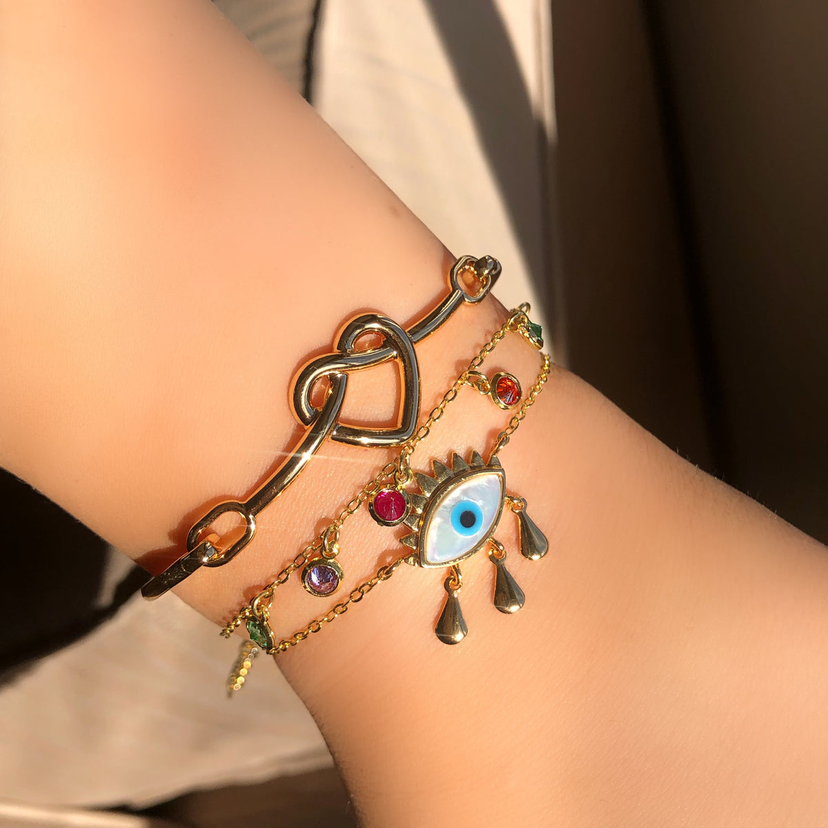 Mix de pulseiras zircônias coloridas - Tiff Joias